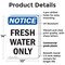 Signmission Fresh Water Only, 10 in W x Rectangle, Plastic OS-2PACK-NS-P-1014-V-12923 - alternate 3